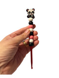 5mm hook - pink black panda