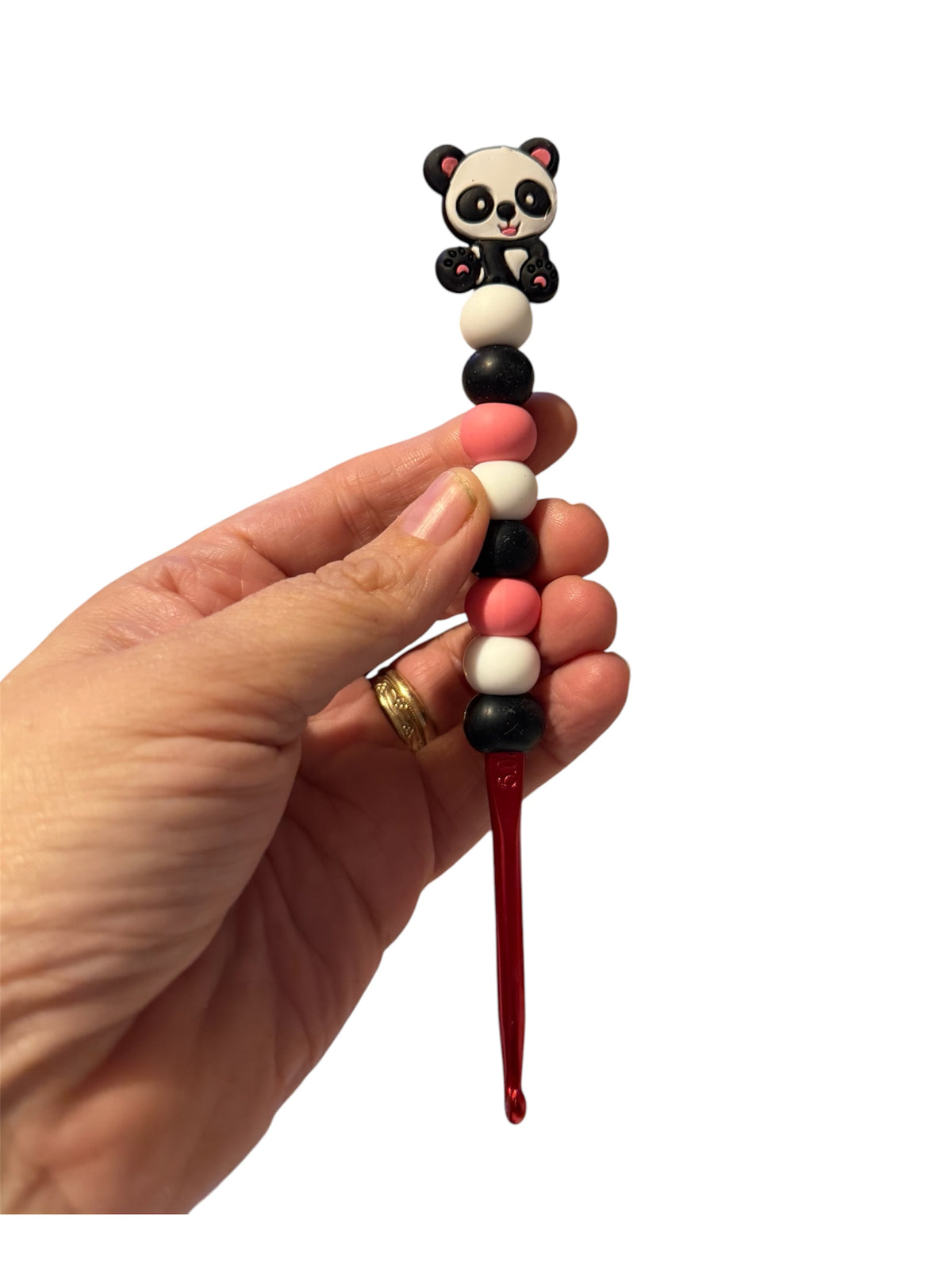 5mm hook - pink black panda
