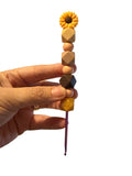 3mm hook - brown gold sunflower