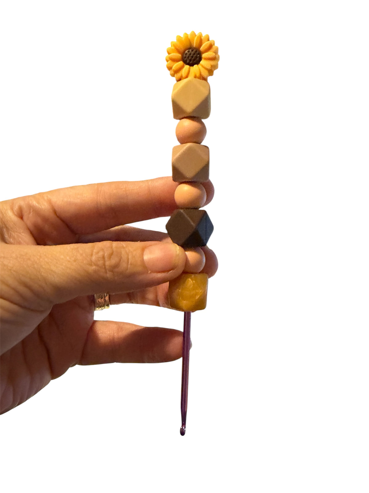 3mm hook - brown gold sunflower